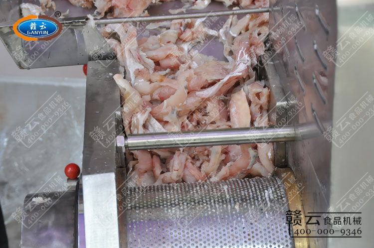 200魚肉采肉機(jī)采鮮魚肉過(guò)程
